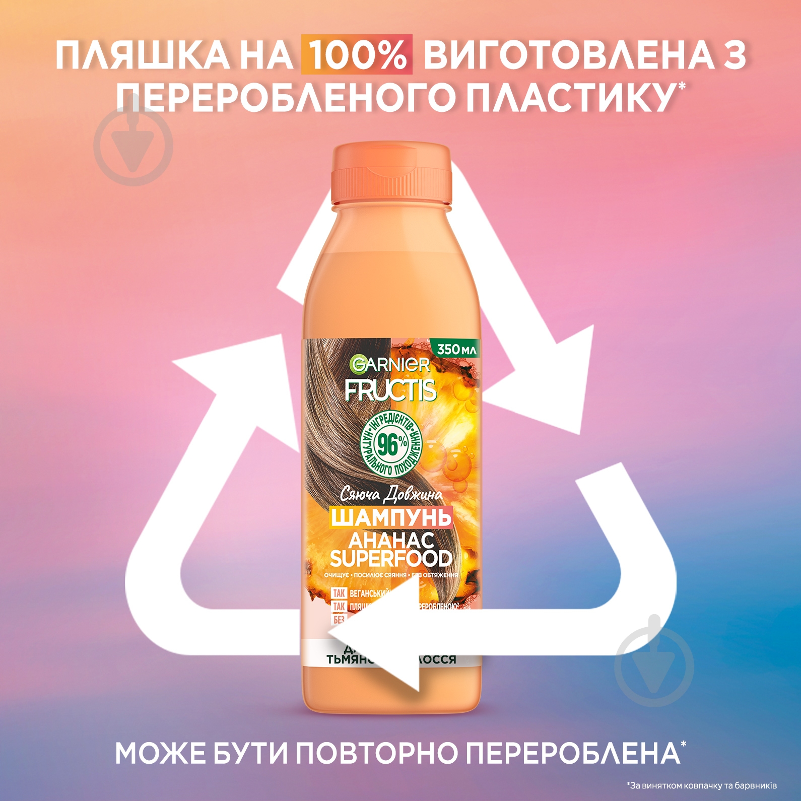 Шампунь Garnier Fructis Ананас Суперфуд Сяюча Довжина 350 мл - фото 9