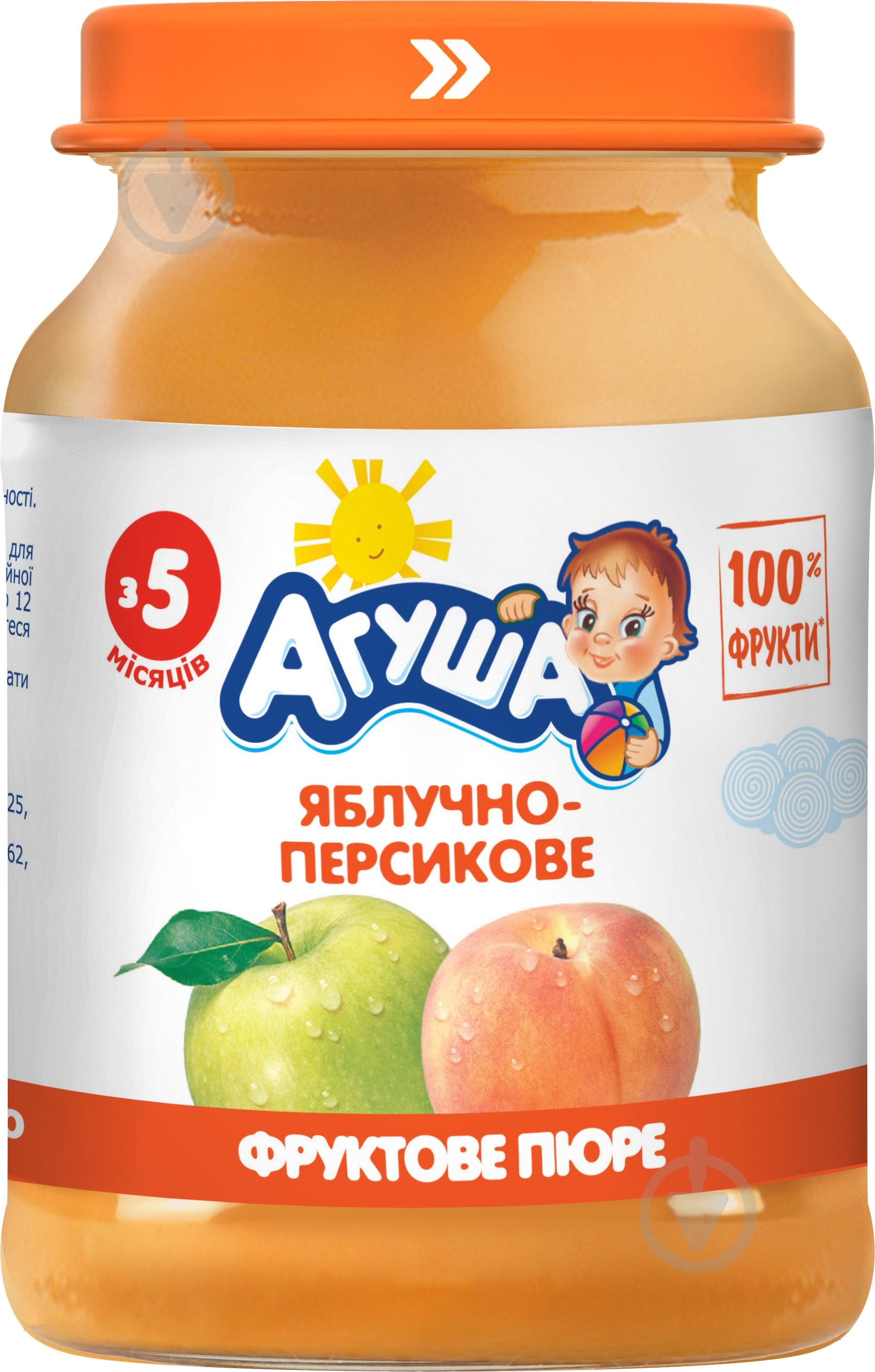 Пюре Агуша Яблочно-персиковое 190 г - фото 1