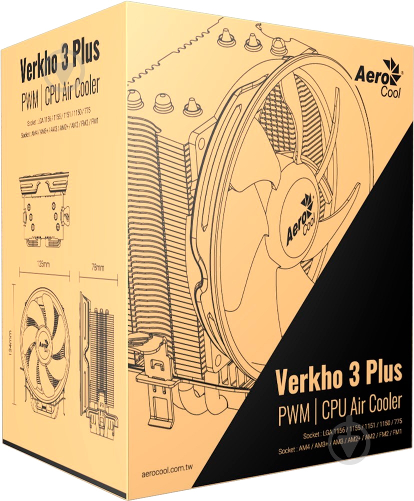 Процессорный кулер AeroCool Verkho 3 Plus - фото 8 Процессорный кулер AeroCool Verkho 3 Plus - фото 8