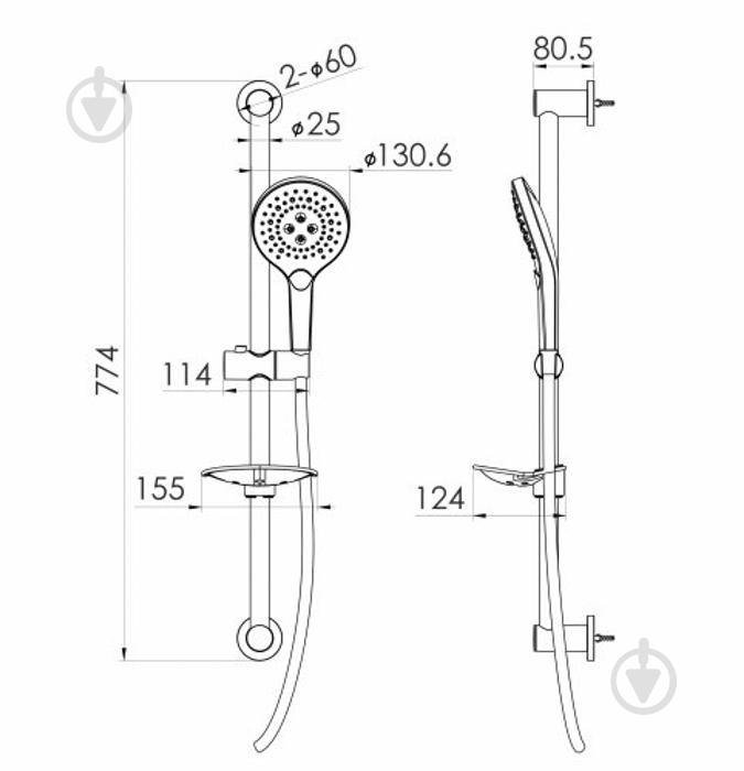 Душевой гарнитур Imprese f03800101DR - фото 2