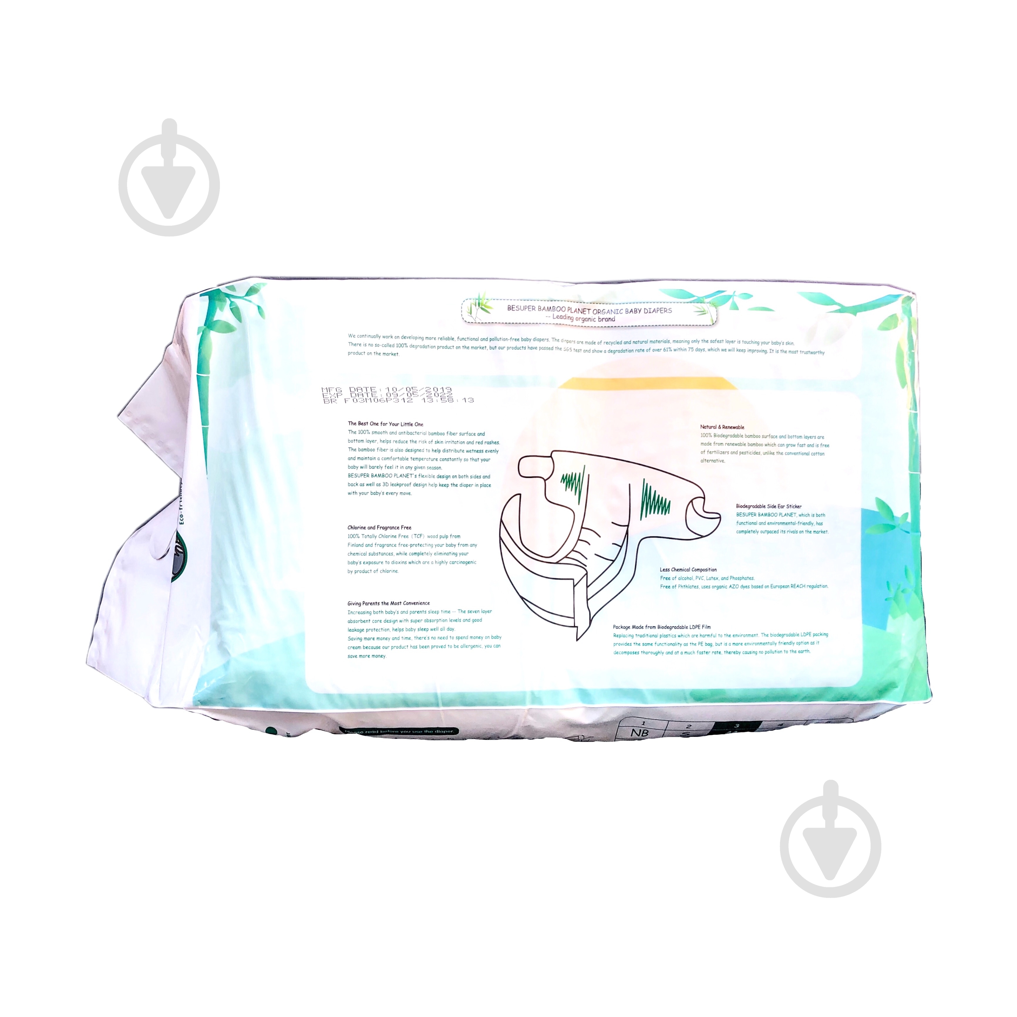 Подгузники Bamboo Planet Eco Midi M 6-11 кг 44 шт. - фото 2 Подгузники Bamboo Planet Eco Midi M 6-11 кг 44 шт. - фото 2