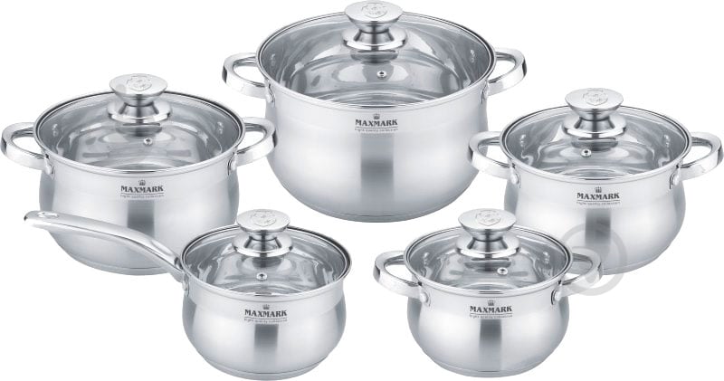 Набір каструль Maxmark 10 предметів MK-BL2510 - фото 1 Набір каструль Maxmark 10 предметів MK-BL2510 - фото 1