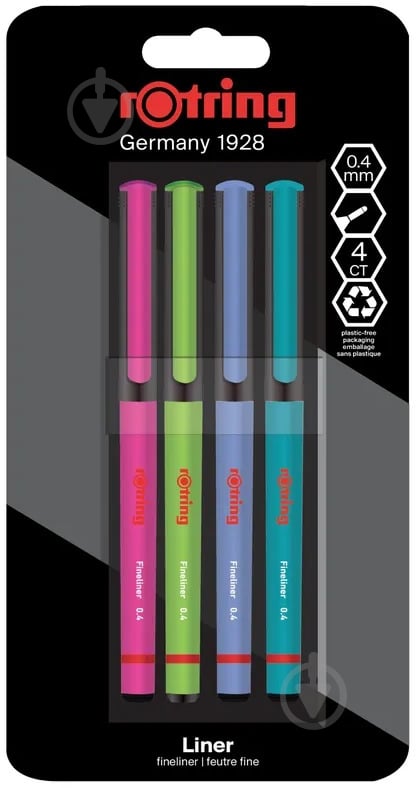 Набор ручек Rotring Drawing LINER 4шт 0,4 2166331 - фото 1