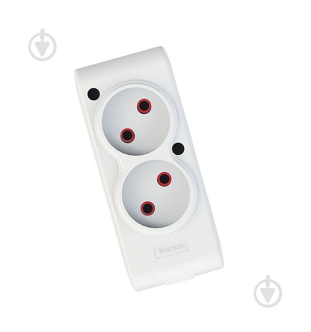 Колодка ТЕССО біла без заземлення 2 гн. без вимикача 102 200 00 - фото 1 Колодка ТЕССО біла без заземлення 2 гн. без вимикача 102 200 00 - фото 1