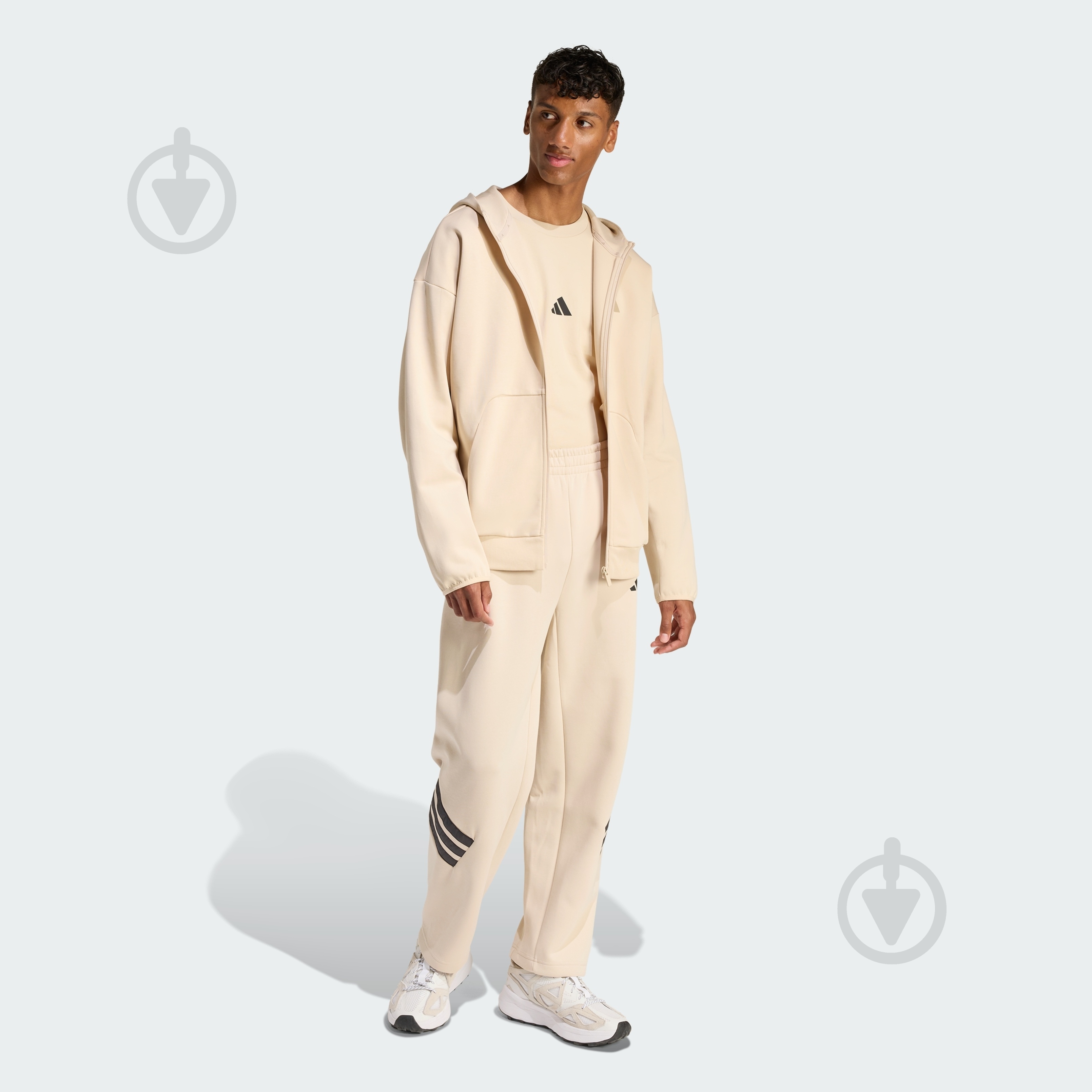 ᐉ Джемпер Adidas M FI SL FZ CRLI KD7665 р.2XL бежевый • Купить в