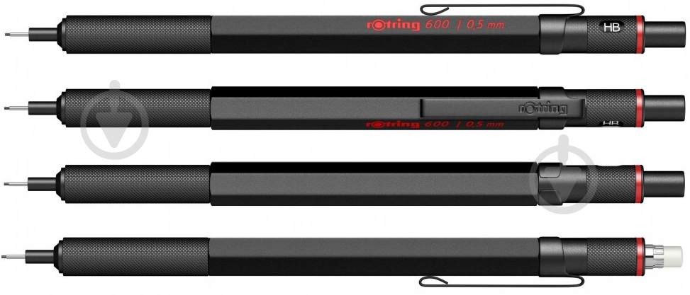 Олівець механічний 600 Black PCL 0,5 Rotring Drawing - фото 2 Олівець механічний 600 Black PCL 0,5 Rotring Drawing - фото 2