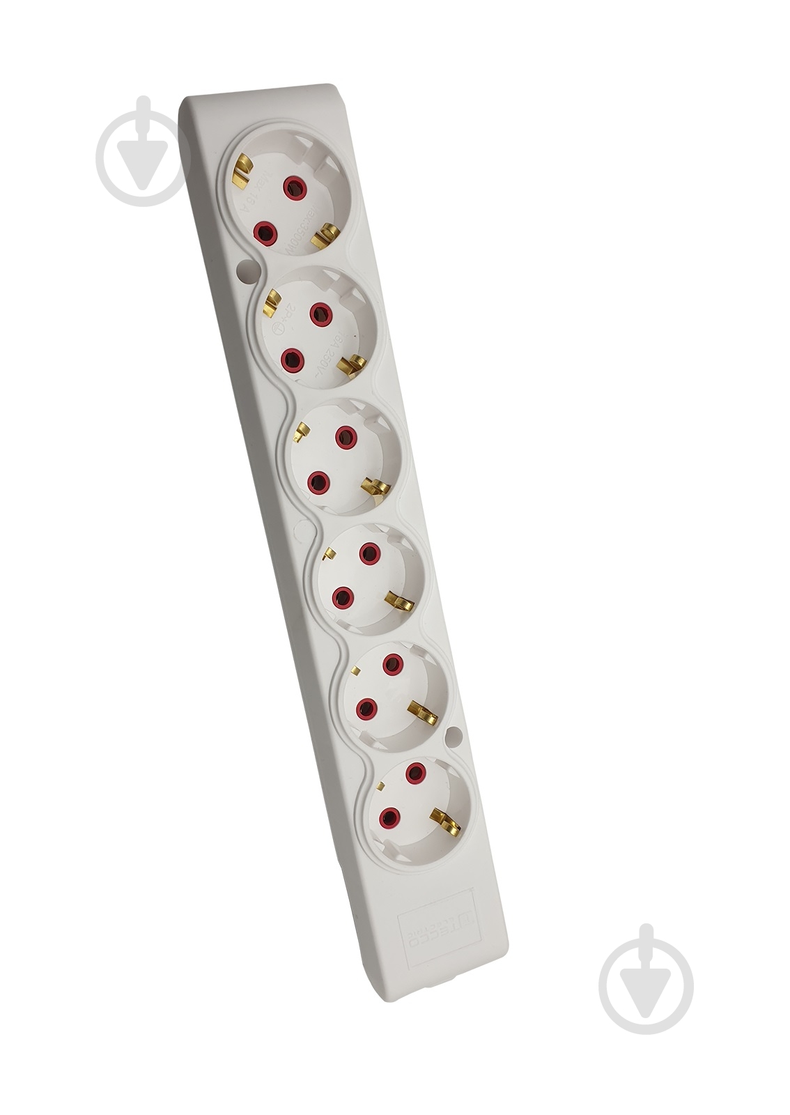 Колодка ТЕССО біла із заземленням 6 гн. без вимикача 102 601 00 - фото 1 Колодка ТЕССО біла із заземленням 6 гн. без вимикача 102 601 00 - фото 1