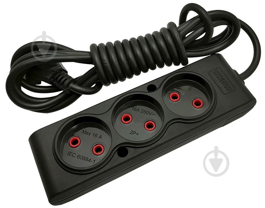 Удлинитель ТЕССО без заземления 3 гн. черный 5 м 102 300 05S - фото 1 Удлинитель ТЕССО без заземления 3 гн. черный 5 м 102 300 05S - фото 1