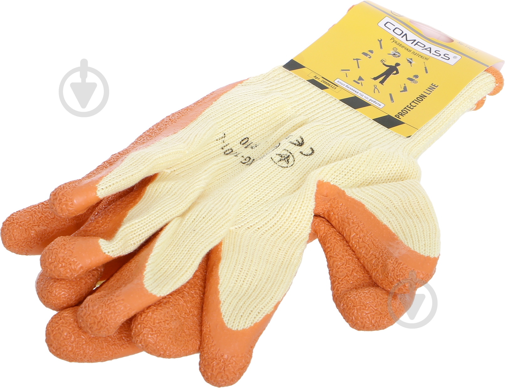 Перчатки Compass с покрытием латекс XL (10) XG-1101-L - фото 2 Перчатки Compass с покрытием латекс XL (10) XG-1101-L - фото 2