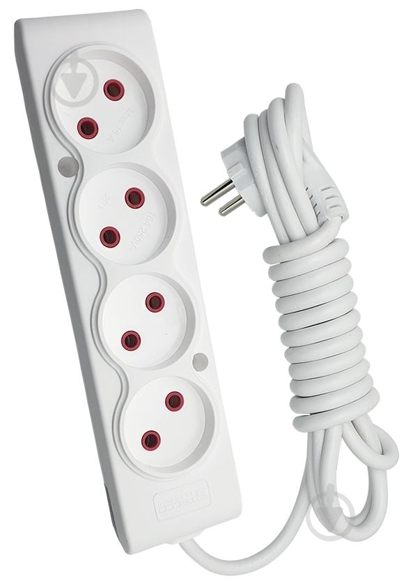 Удлинитель ТЕССО без заземления 4 гн. белый 3 м 102 400 03 - фото 1 Удлинитель ТЕССО без заземления 4 гн. белый 3 м 102 400 03 - фото 1