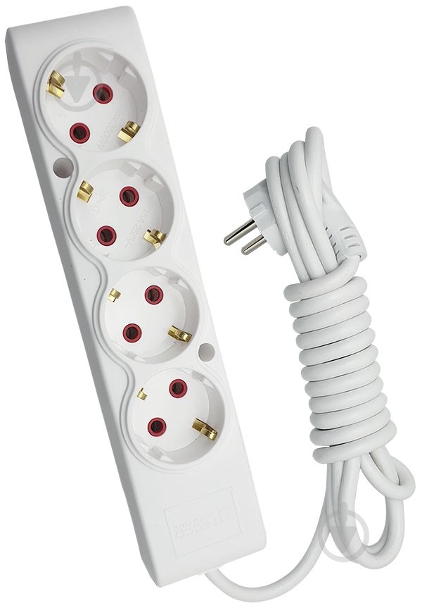 Удлинитель ТЕССО с заземлением 4 гн. белый 5 м 102 401 05 - фото 1 Удлинитель ТЕССО с заземлением 4 гн. белый 5 м 102 401 05 - фото 1