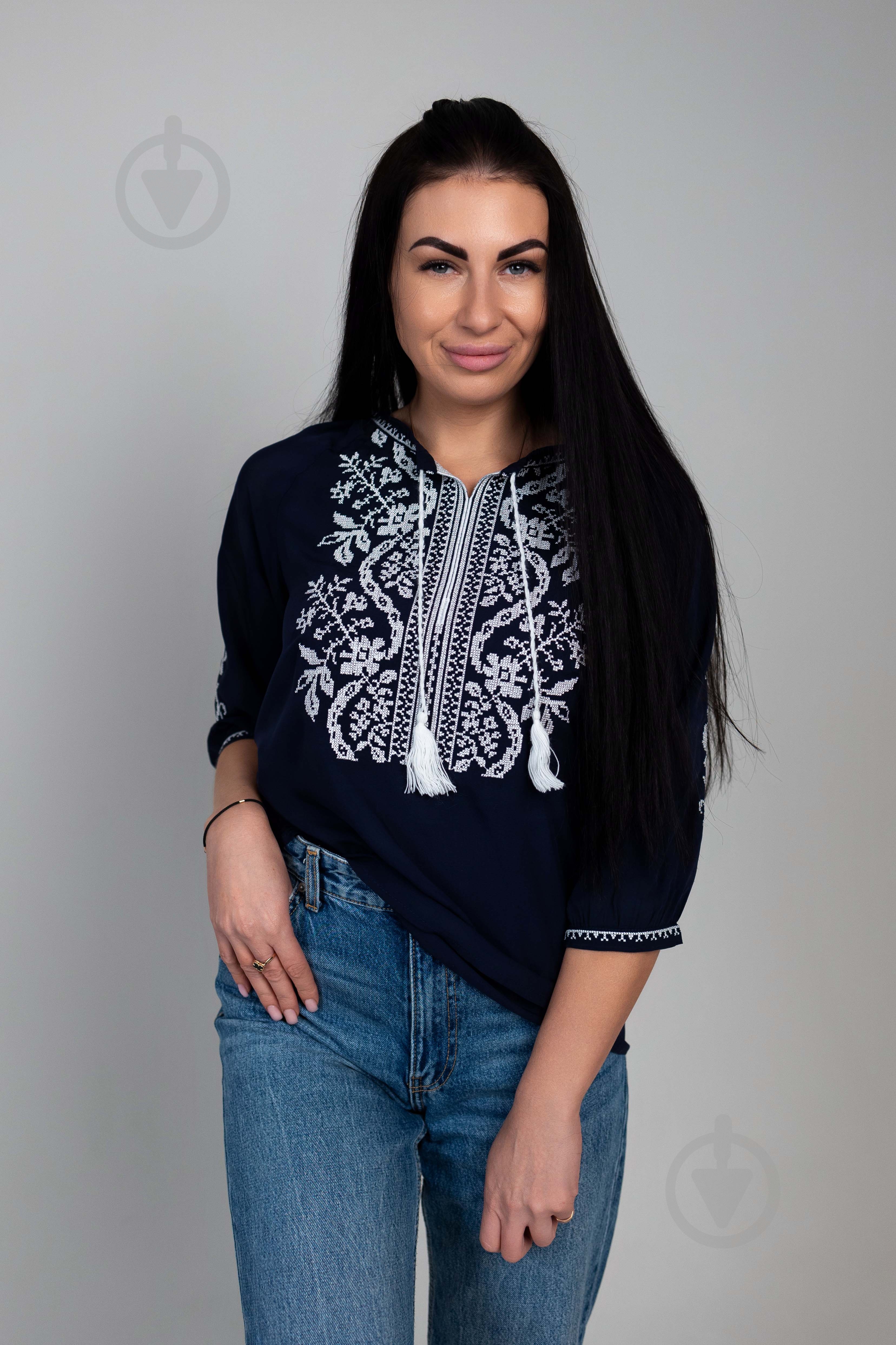 Вышиванка BeArt Волна темно-синий р. 44 1012 - фото 1