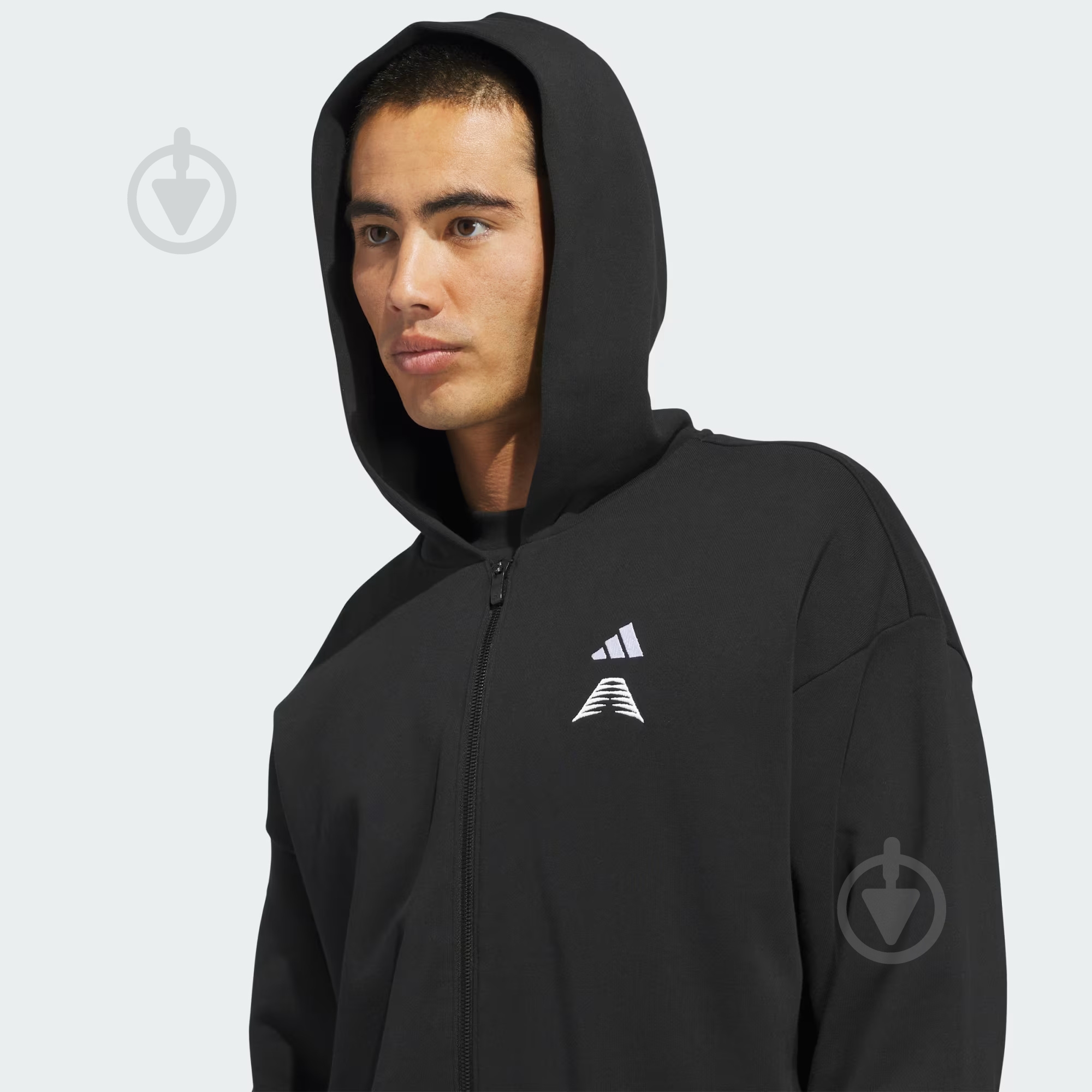 ᐉ Джемпер Adidas ANTED FZ HOODY BLACK KF3243 р.L чорний • Краща