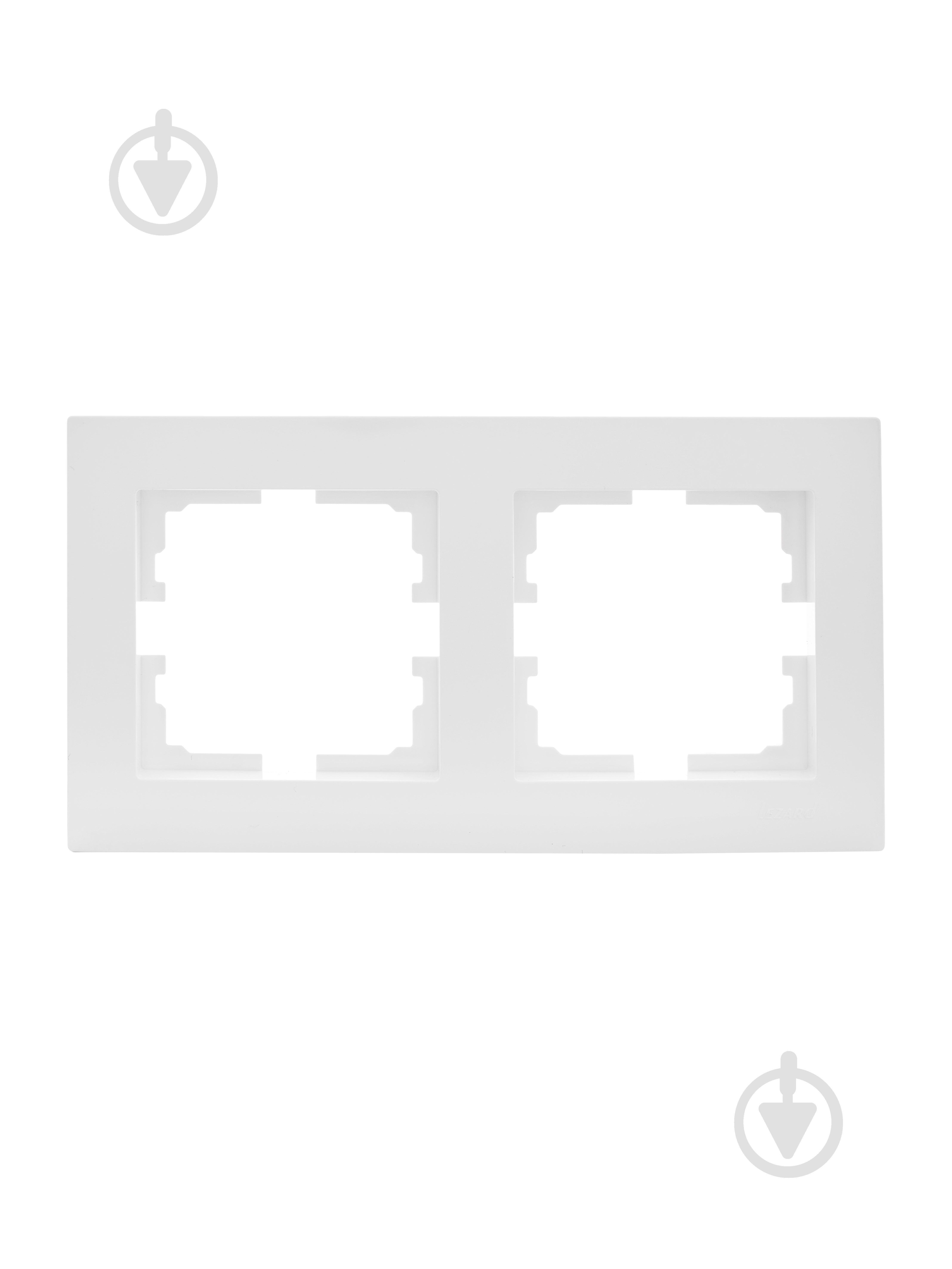 Рамка двухместная Lezard Vesna горизонтальная белый 742-0200-147 - фото 1