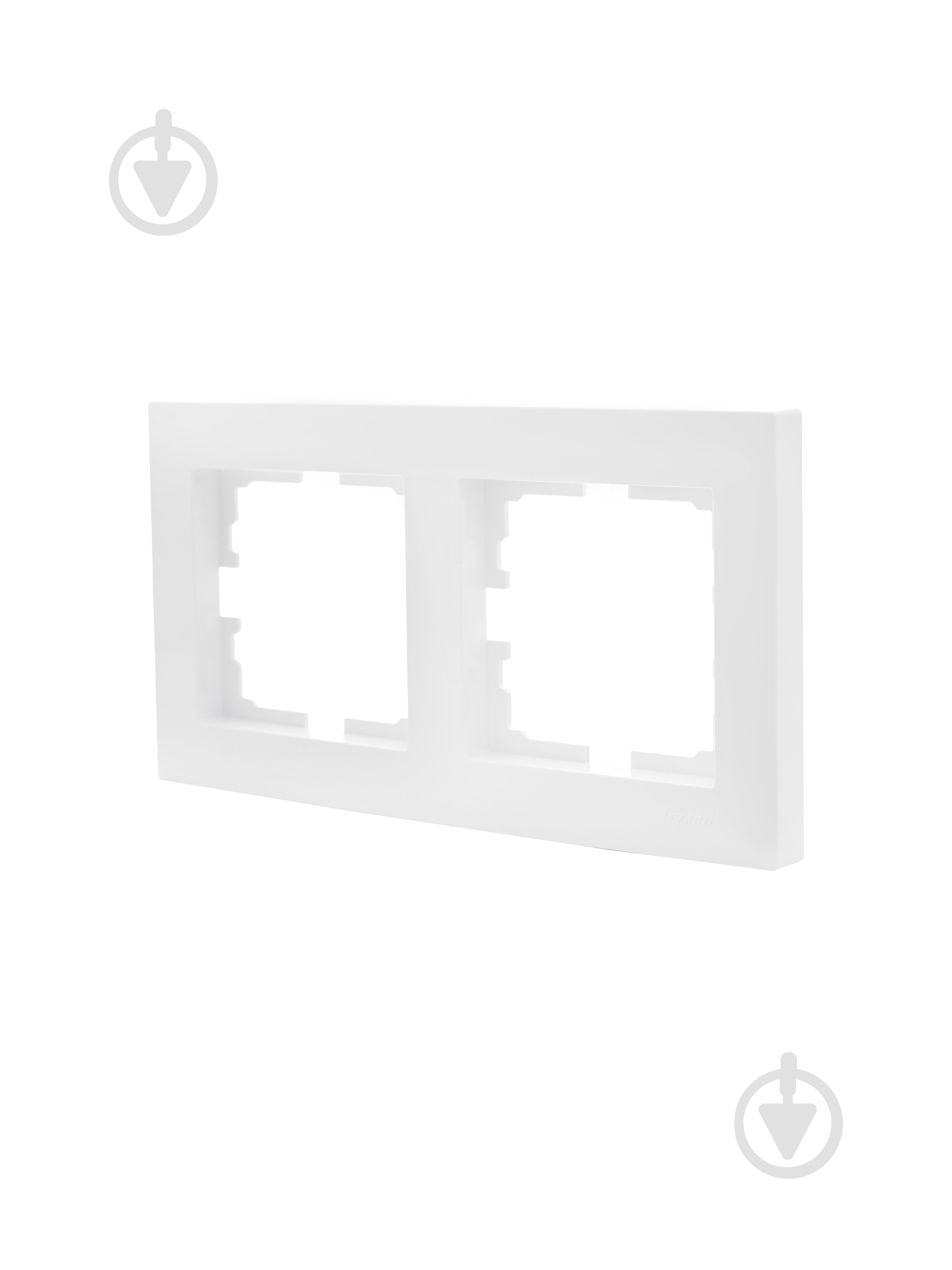 Рамка двухместная Lezard Vesna горизонтальная белый 742-0200-147 - фото 2