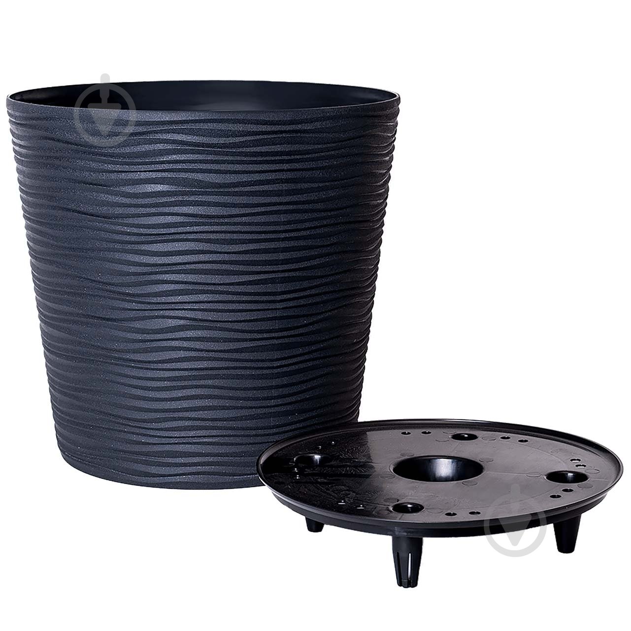 Вазон пластик Ф'южн круглий граніт 22 л Алеана (127074) - фото 1 Вазон пластик Ф'южн круглий граніт 22 л Алеана (127074) - фото 1