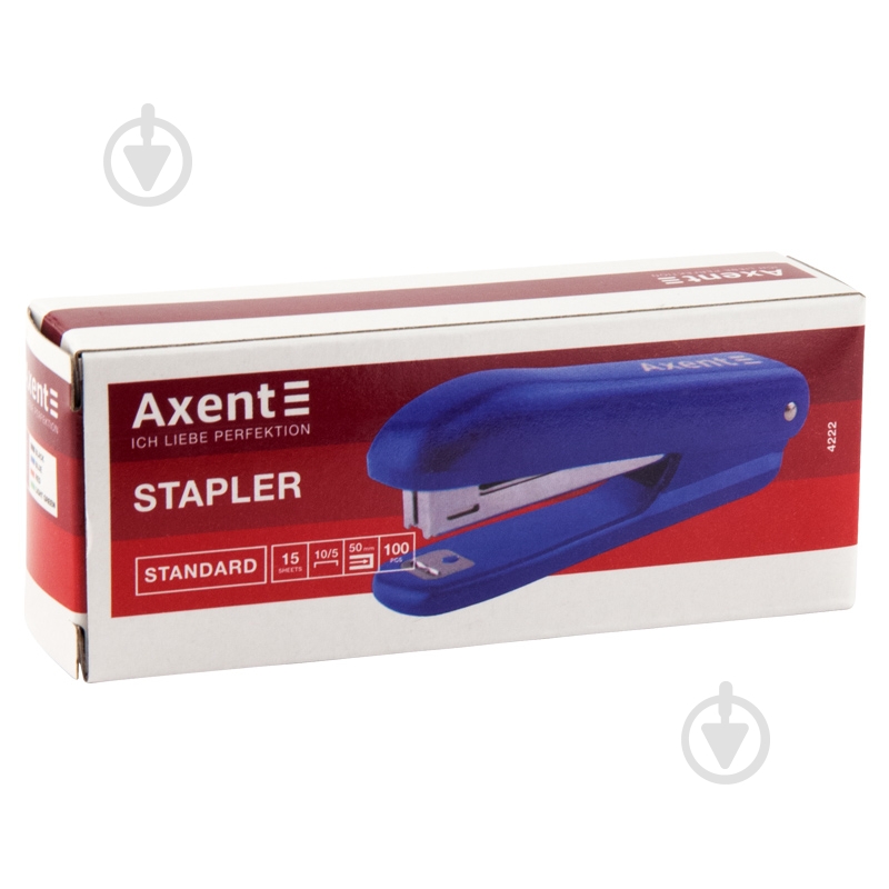Степлер Standard пласт №10/5 15 л синий 4222-02-a Axent - фото 3 Степлер Standard пласт №10/5 15 л синий 4222-02-a Axent - фото 3