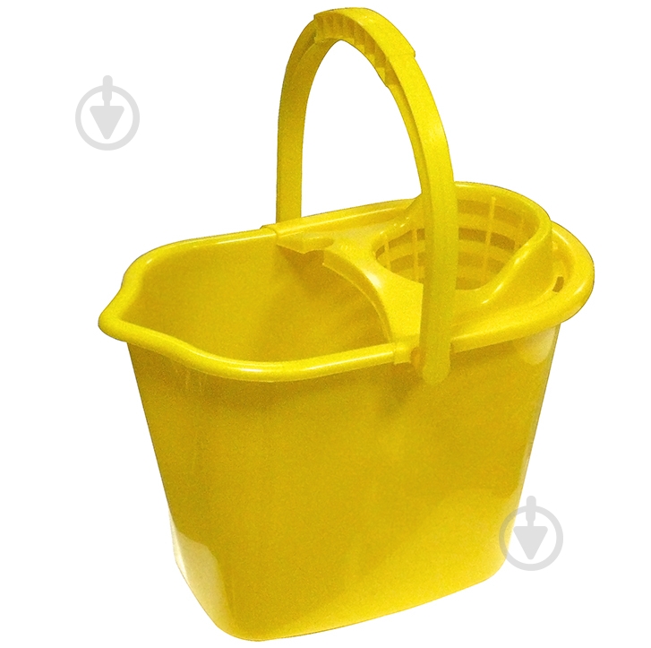 Ведро для швабры York МОП прямоугольное + выжиматель 10 л в ассортименте - фото 1