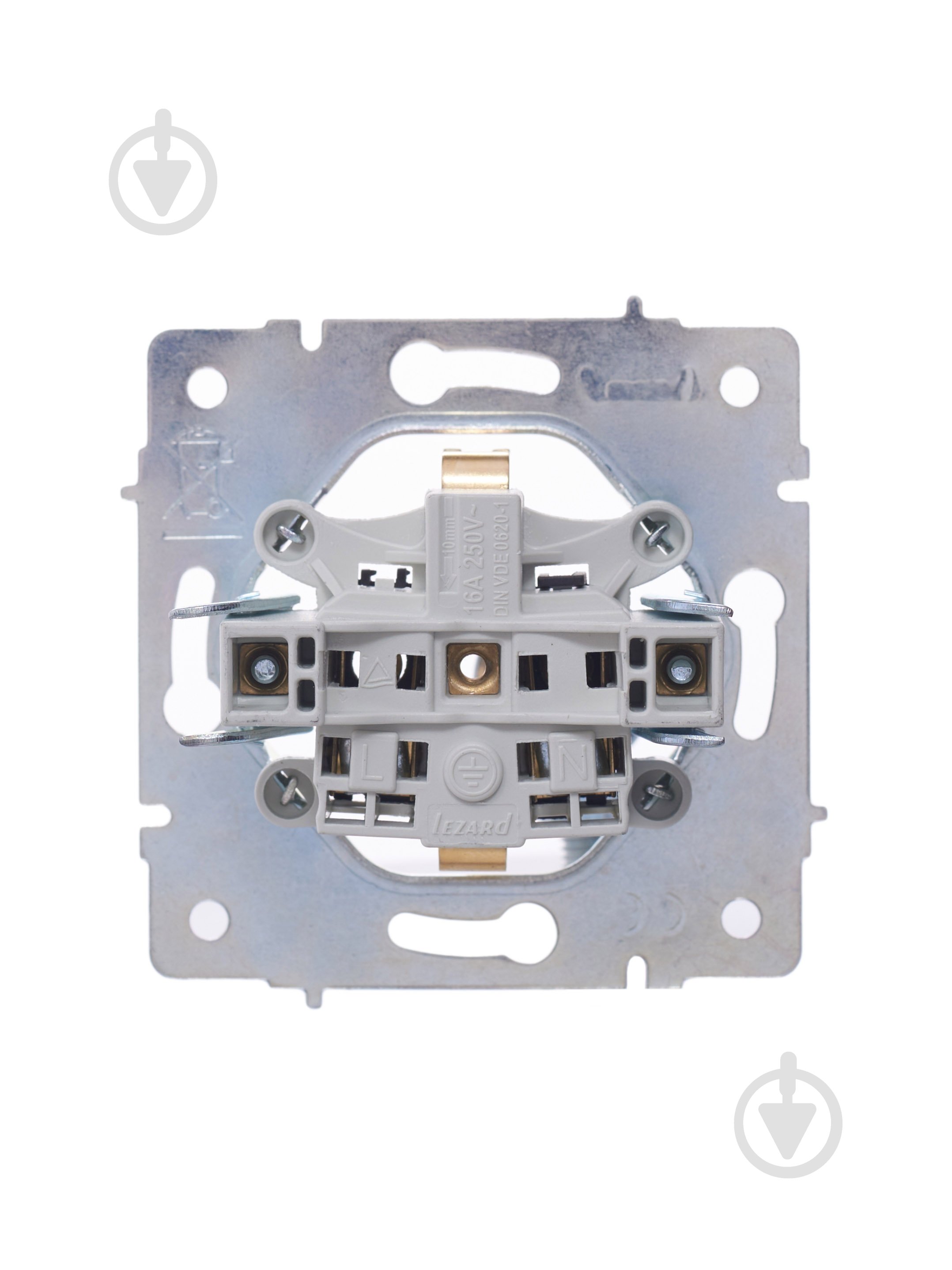 Розетка побутова із заземленням Lezard Vesna IP20 білий 742-0288-122B - фото 7