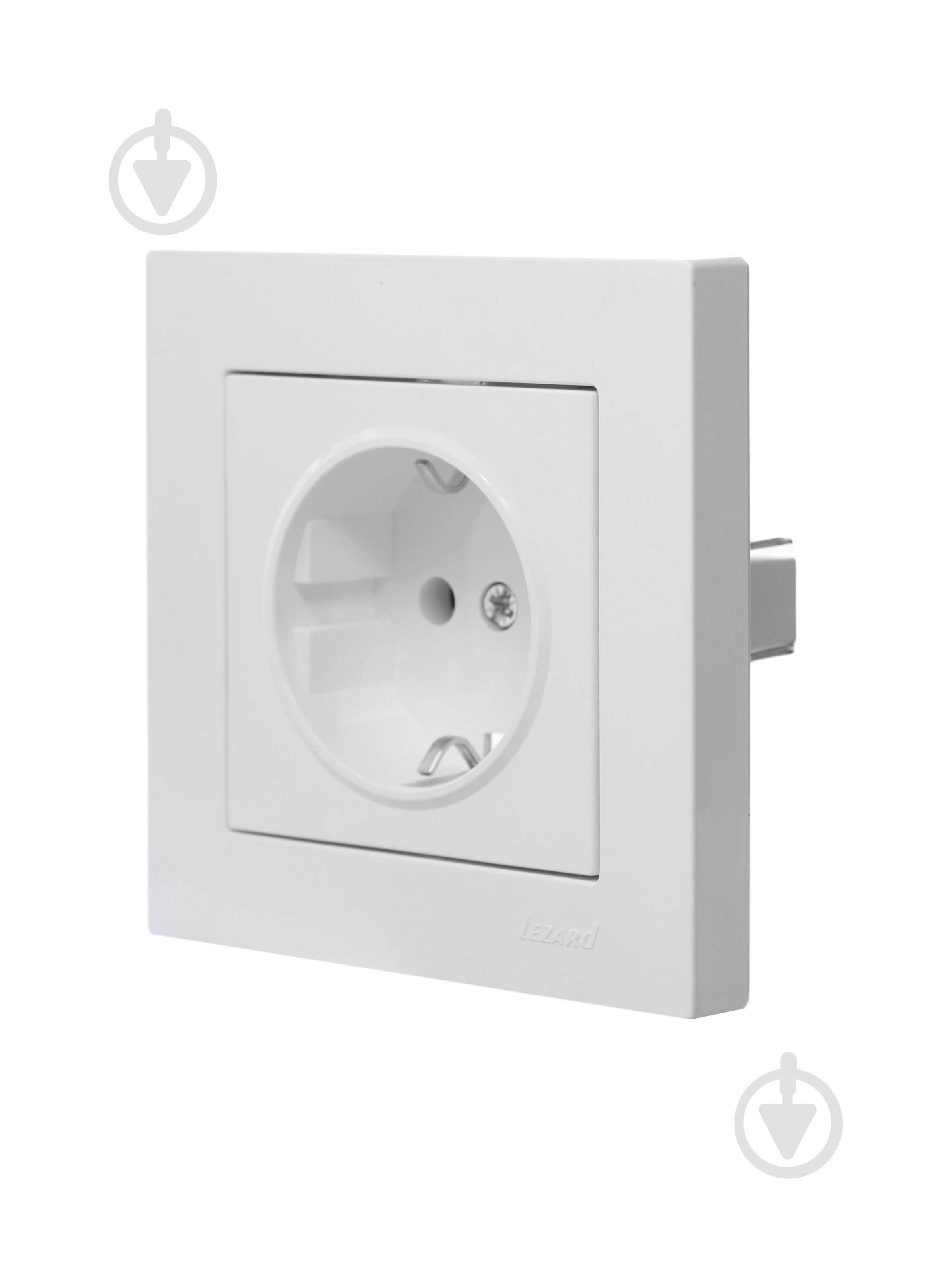 Розетка побутова із заземленням Lezard Vesna IP20 білий 742-0288-122B - фото 8