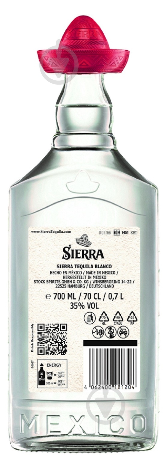 Текила Sierra Blanco 0,7 л 35% - фото 2 Текила Sierra Blanco 0,7 л 35% - фото 2
