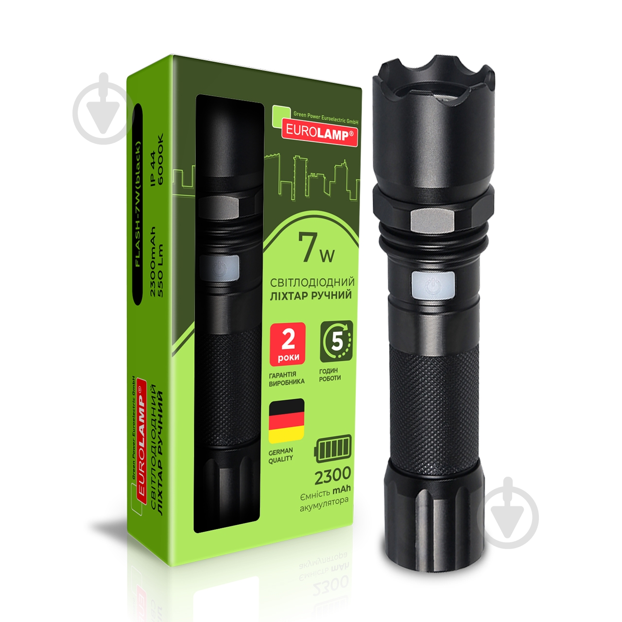Фонарь Eurolamp FLASH-7W черный - фото 1