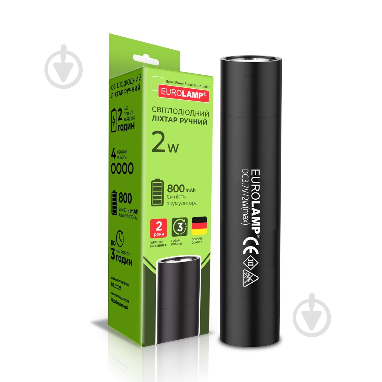 Фонарь Eurolamp FLASH-2W черный - фото 1