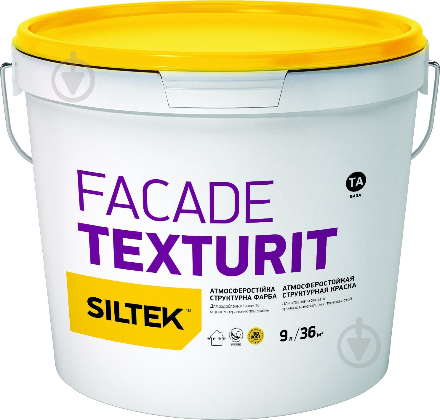 Фарба акрилова структурна Siltek структурна FACADE TEXTURIT База ТА мат білий 9 л - фото 1 Фарба акрилова структурна Siltek структурна FACADE TEXTURIT База ТА мат білий 9 л - фото 1