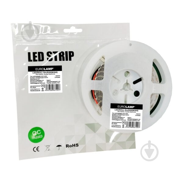 Стрічка світлодіодна Eurolamp 9,6 Вт IP20 24 В холодний LED/ROLL-5m/6200K(60) - фото 3