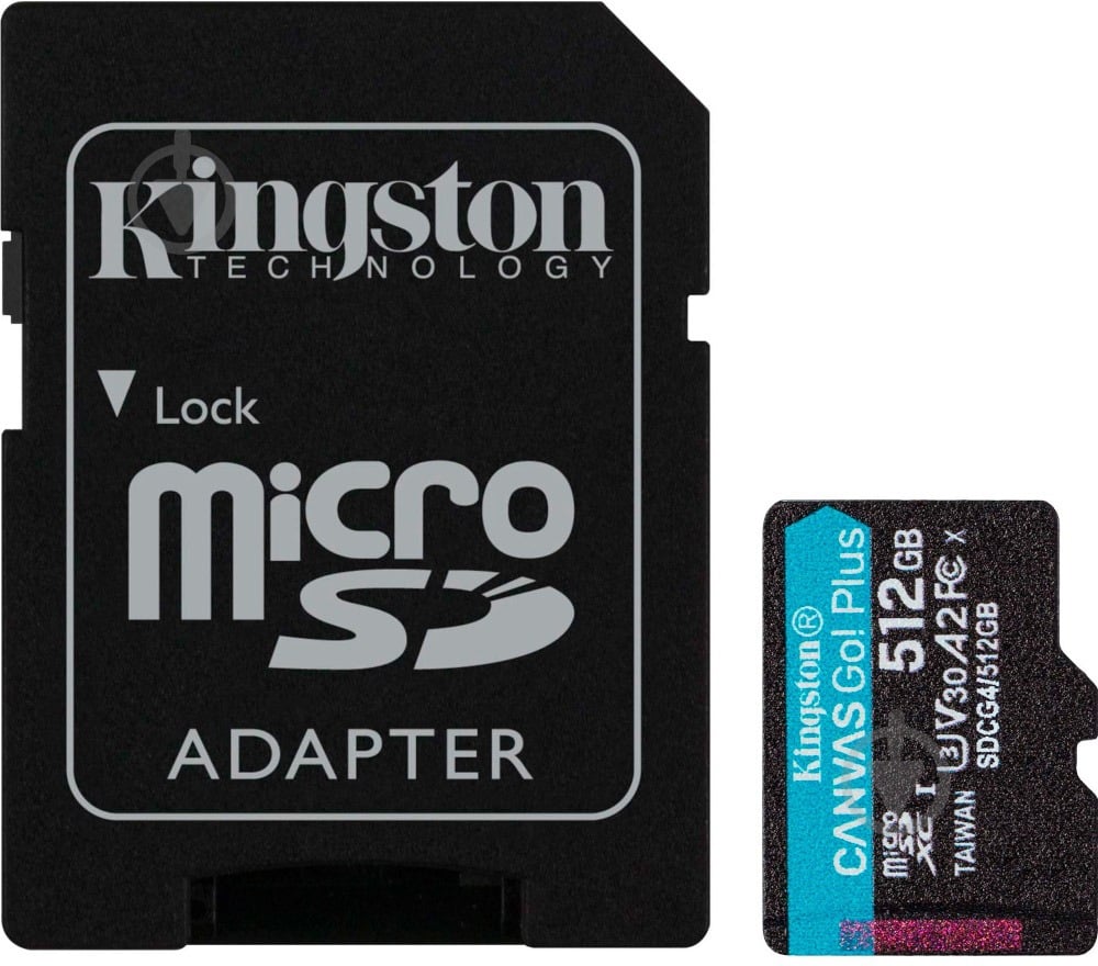 Карта памяти Kingston microSD 512 ГБ UHS-IClass 10 (SDCG4/512GB ) Canvas Go! Plus R200/W160MB/s + SD-адаптер - фото 1 Карта памяти Kingston microSD 512 ГБ UHS-IClass 10 (SDCG4/512GB ) Canvas Go! Plus R200/W160MB/s + SD-адаптер - фото 1