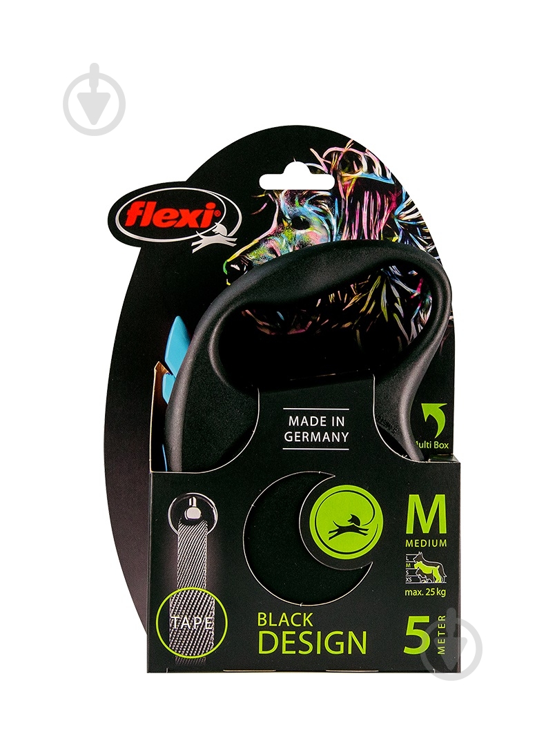 Поводок-рулетка Flexi Black Design лента M голубой - фото 2 Поводок-рулетка Flexi Black Design лента M голубой - фото 2