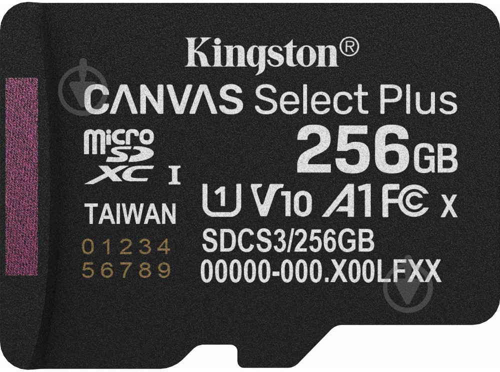 Карта памяти Kingston microSDXC 256 ГБ UHS-IClass 10 (SDCS3/256GBSP ) Canvas Select Plus R150MB/s - фото 1