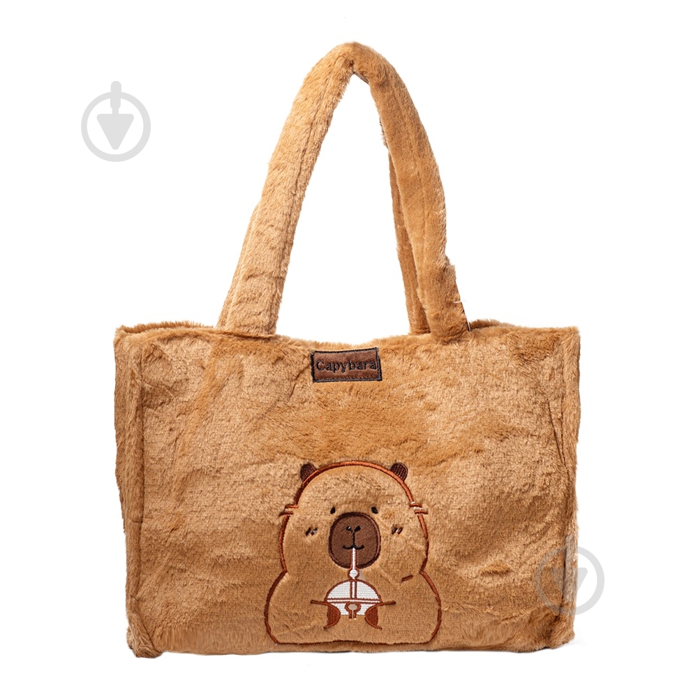 Сумка-мешок ZiBi Capybara 35x28x7 см коричневый - фото 3
