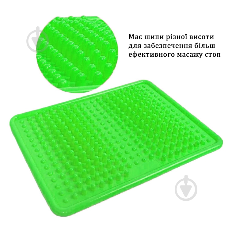 Массажный коврик EasyFit Ортопедический для стоп easyfit acupoint ef-2752 35х27.5 см с шипами зеленый - фото 4