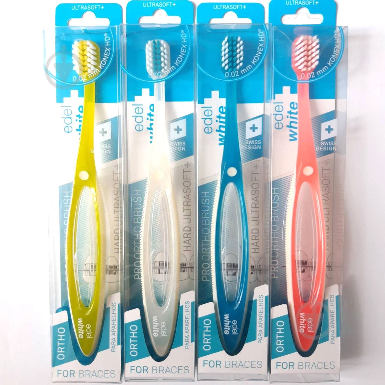 Зубная щетка Edel White ортодонтическая Pro Ortho средней жесткости/мягкая - фото 4 Зубная щетка Edel White ортодонтическая Pro Ortho средней жесткости/мягкая - фото 4