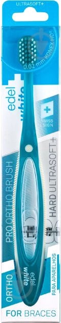 Зубная щетка Edel White ортодонтическая Pro Ortho средней жесткости/мягкая - фото 1 Зубная щетка Edel White ортодонтическая Pro Ortho средней жесткости/мягкая - фото 1