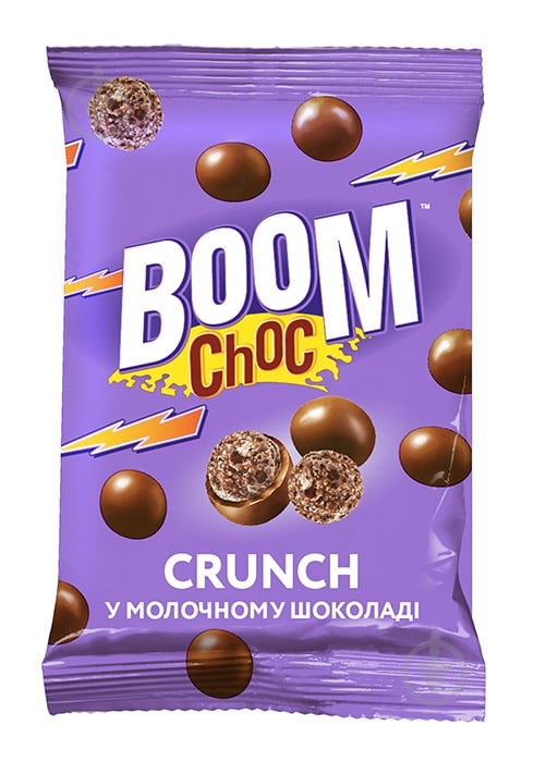 Драже Boom Choc в молочном шоколаде Crunch 80 г - фото 1