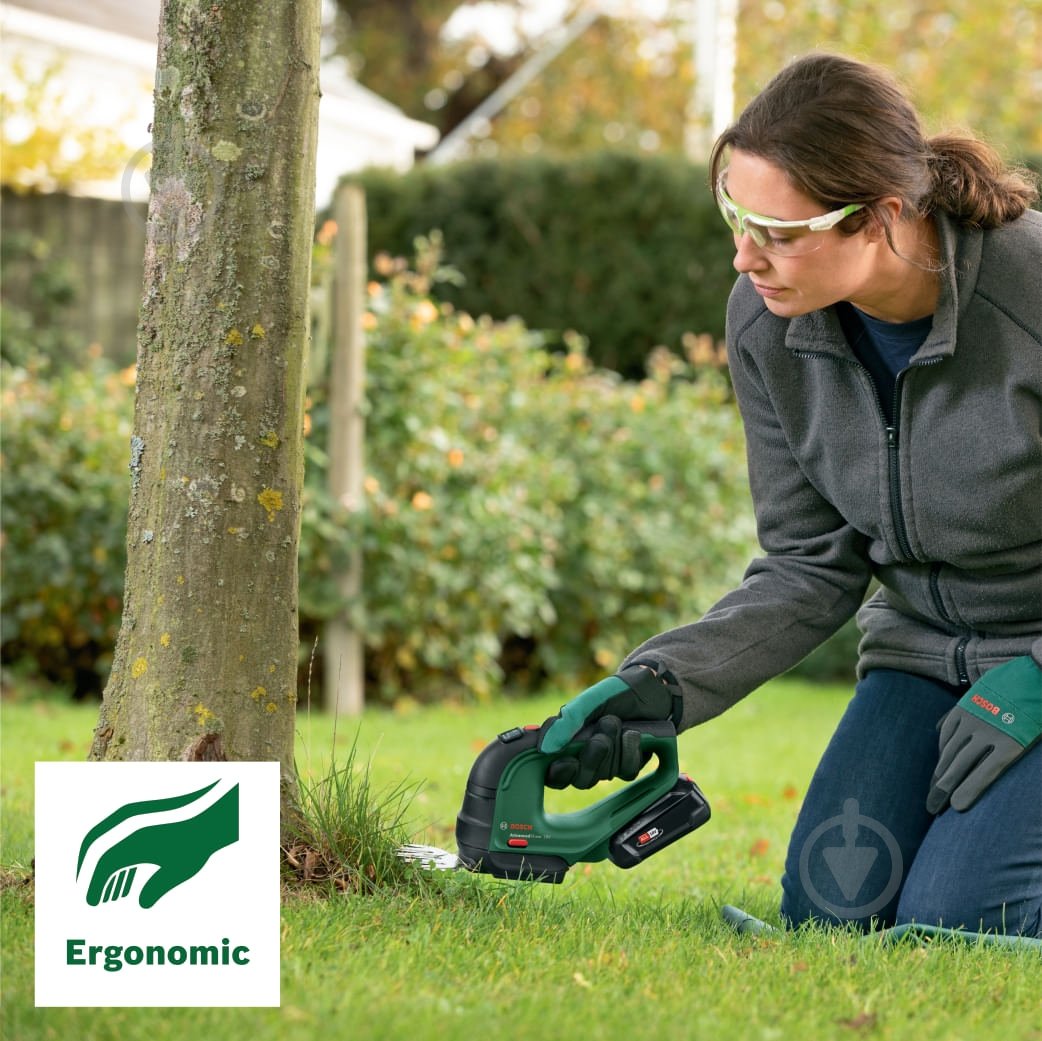 Ножницы для травы и кустов Bosch AdvancedShear 18V-10 + Аккумулятор PBA 18V 2,0Ah + Зарядное устройство - фото 17 Ножницы для травы и кустов Bosch AdvancedShear 18V-10 + Аккумулятор PBA 18V 2,0Ah + Зарядное устройство - фото 17