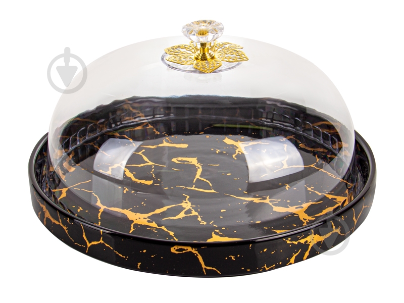 Блюдо с крышкой Lefard Marble Black 926-005 - фото 1