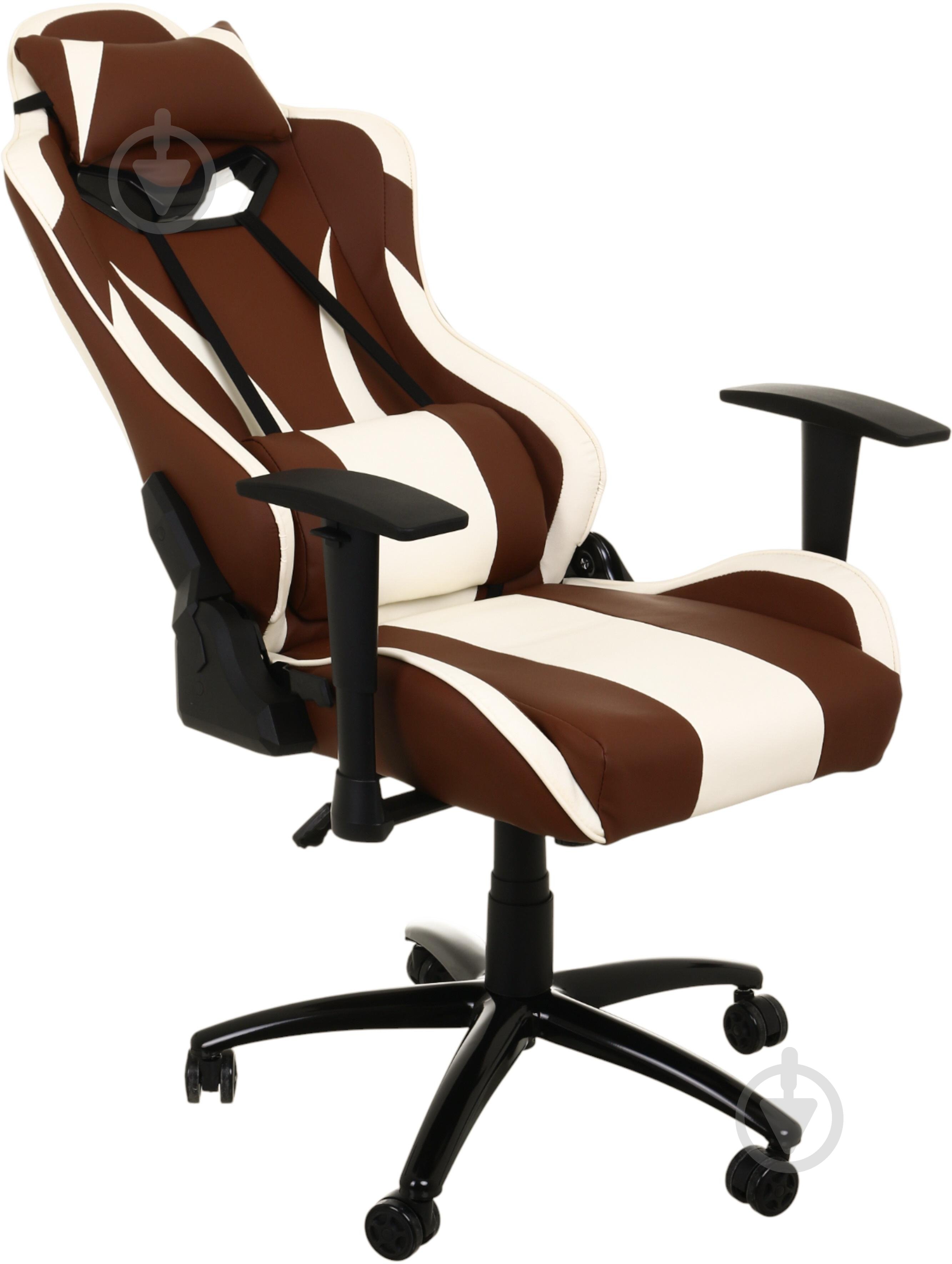 Кресло игровое Центр Меблів Тоби ALB225 коричнево-бежевый - фото 6