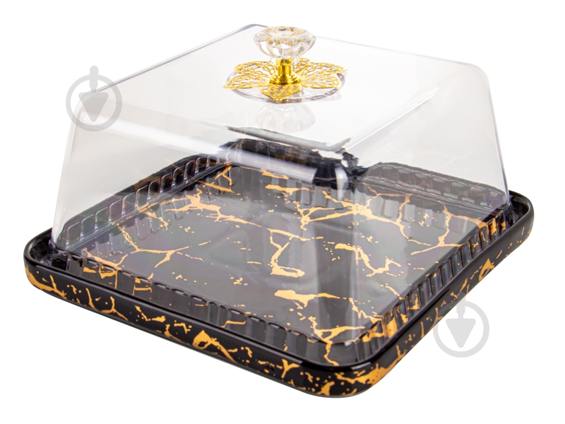 Блюдо с крышкой Lefard Marble Black 926-008 - фото 1