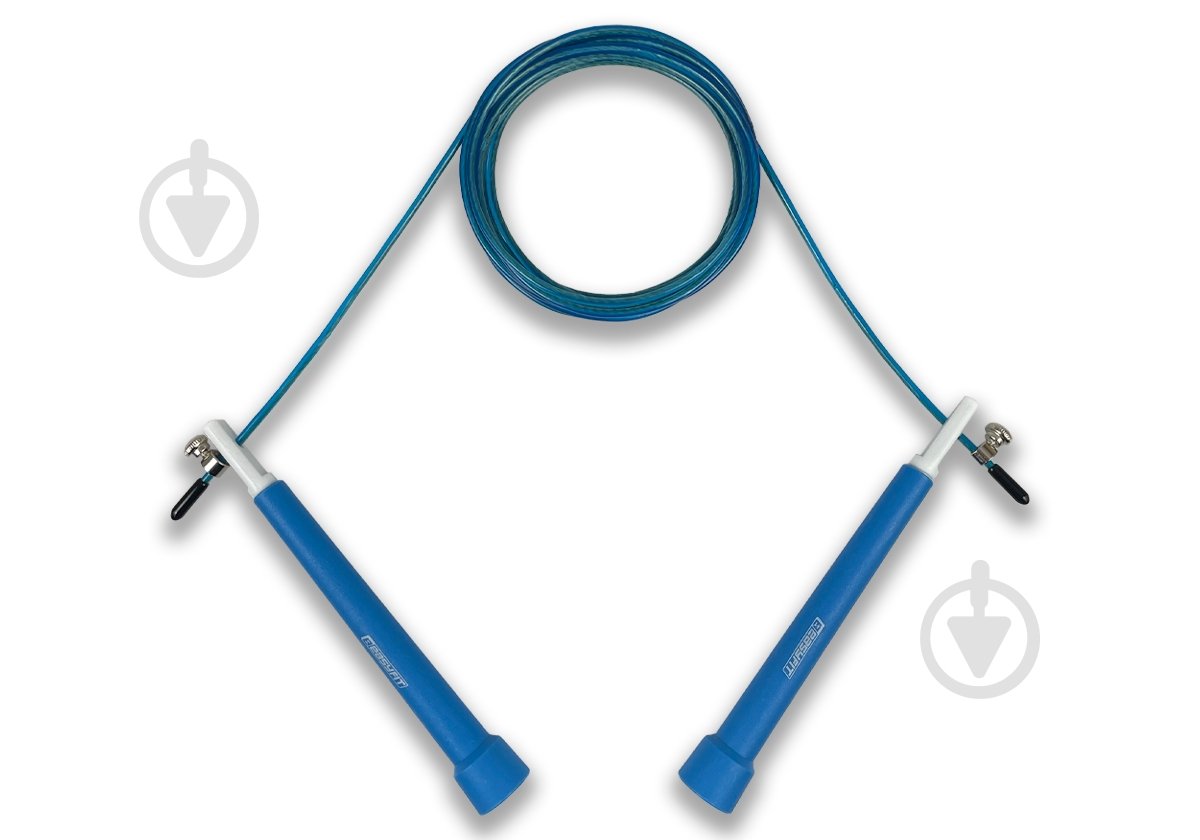 Скакалка EasyFit Speed Cable Rope 3 м со стальным тросом и регулируемой длиной синяя EF-2039-BL - фото 1