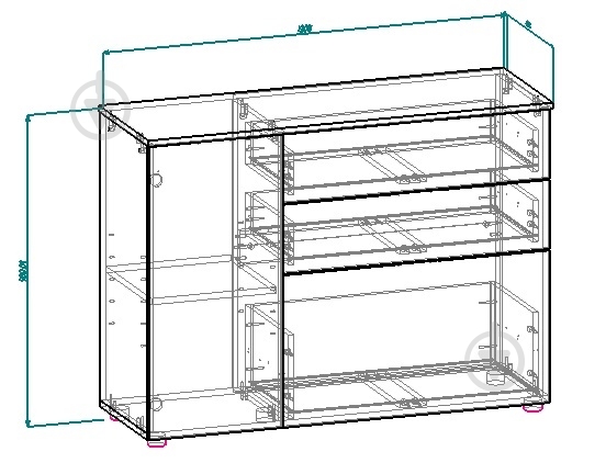 Комод Вісент 1дв+3ш ГР07 1200x900x404 мм дуб аляска/графит/белый/дуб аляска - фото 2 Комод Вісент 1дв+3ш ГР07 1200x900x404 мм дуб аляска/графит/белый/дуб аляска - фото 2