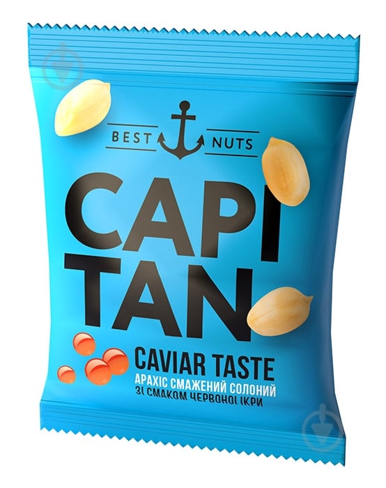 Арахіс CAPITAN смажний солоний зі смаком червоної ікри 30 г - фото 1