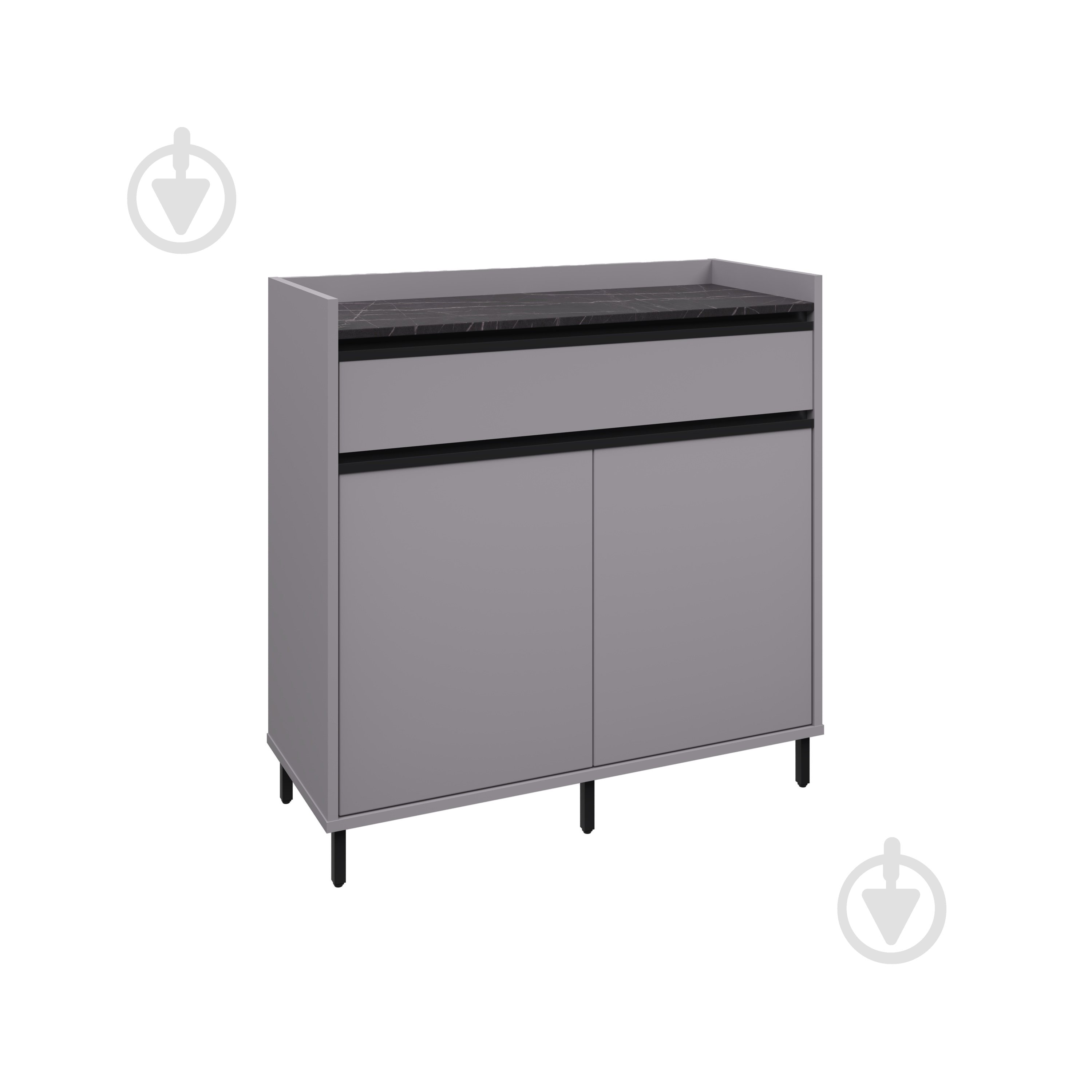 Комод Вісент 2ш+2дв ГБ06 1020x900x400 мм сірий/мармур чорний - фото 1 Комод Вісент 2ш+2дв ГБ06 1020x900x400 мм сірий/мармур чорний - фото 1
