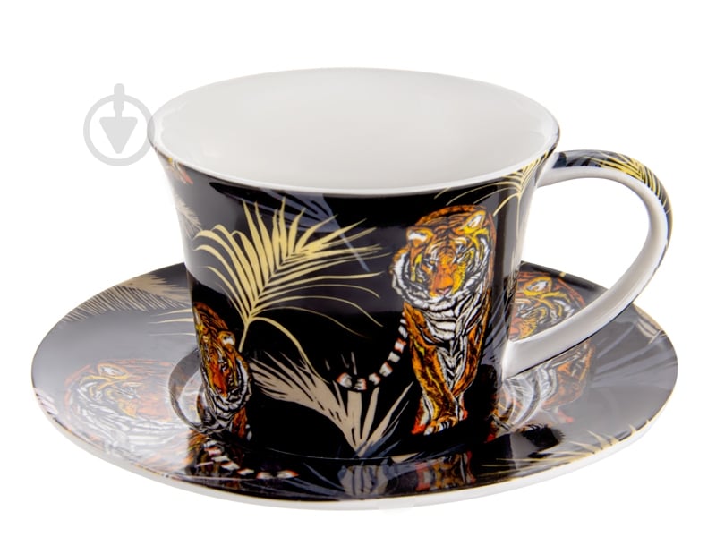 Чашка с блюдцем Lefard Animal Black 220 мл 924-727 - фото 1