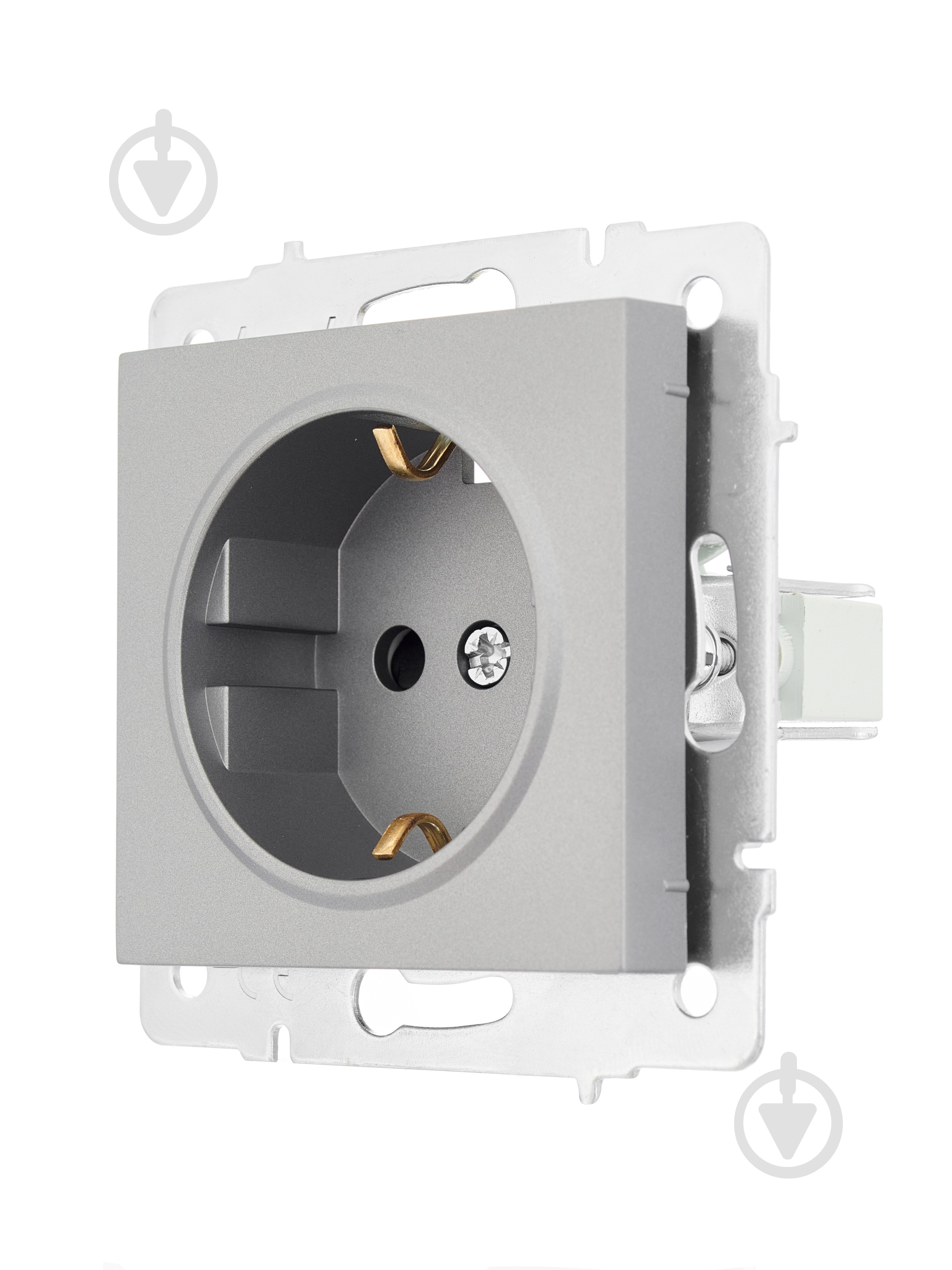Механизм розетки 1 с заземлением Lezard Vesna IP20 серый 742-3588-124B - фото 2