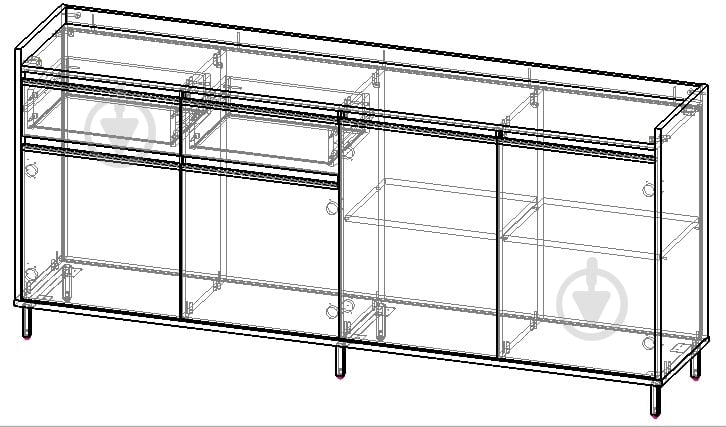 Комод Вісент 2ш+4дв ГБ11 2000x900x400 мм белый/мрамор черный - фото 2