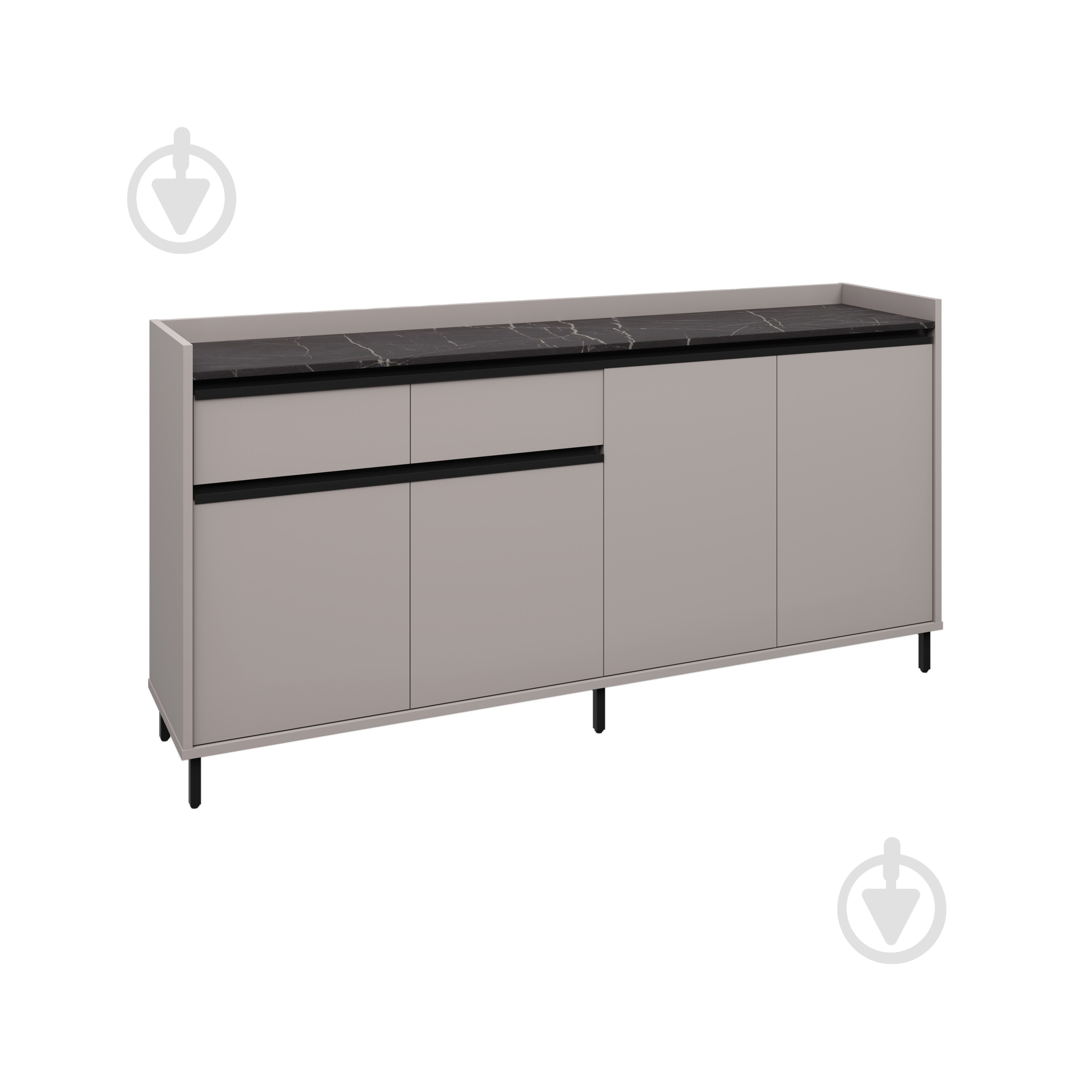 Комод Вісент 2ш+4дв ГБ11 2000x900x400 мм кашемир/мрамор черный - фото 1