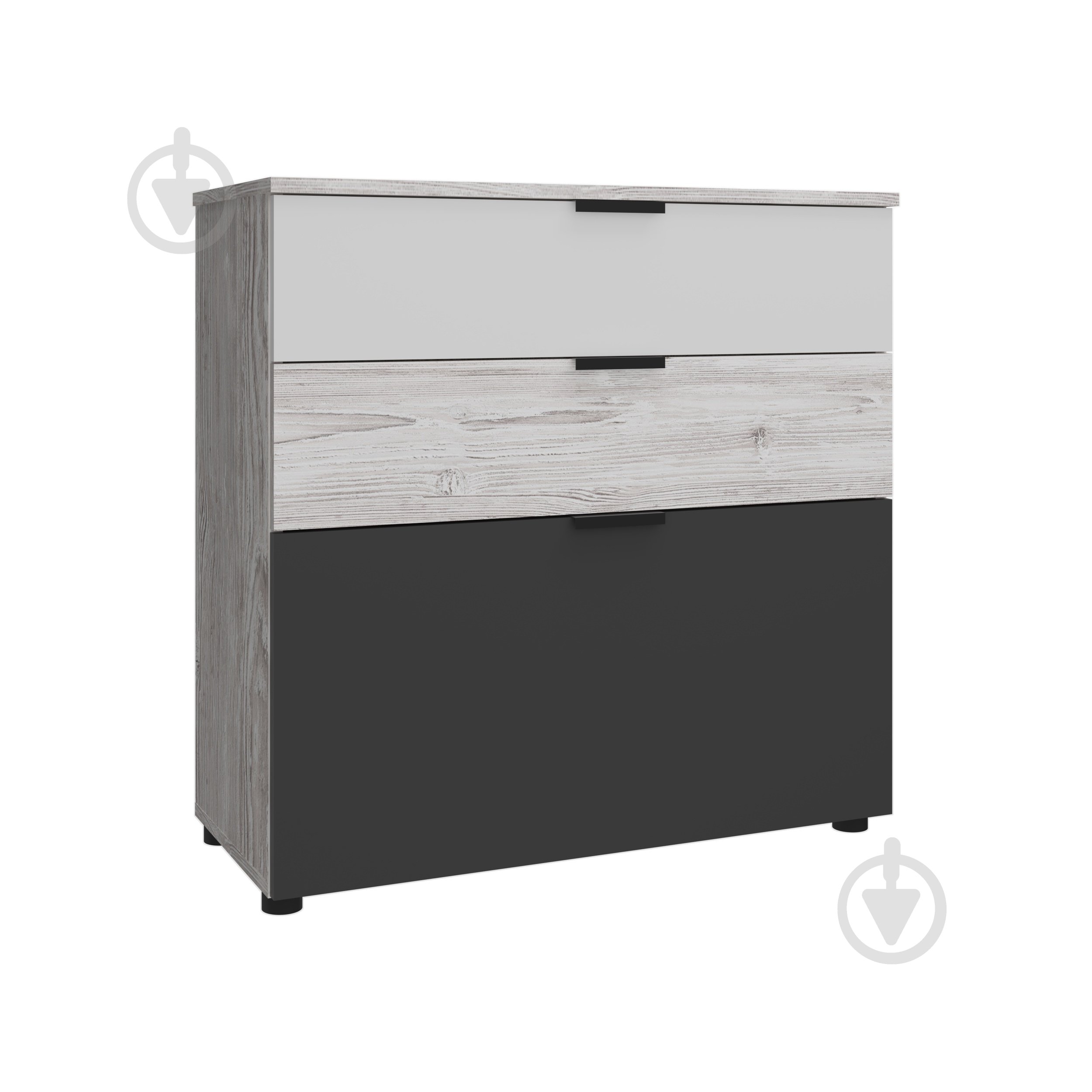 Комод Вісент 3ш ГР08 900x900x404 мм дуб аляска/графит/белый/дуб аляска - фото 1 Комод Вісент 3ш ГР08 900x900x404 мм дуб аляска/графит/белый/дуб аляска - фото 1